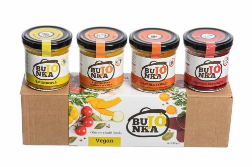 BUJÓNKA Darčeková degustačná sada VEGAN 4x 130 g